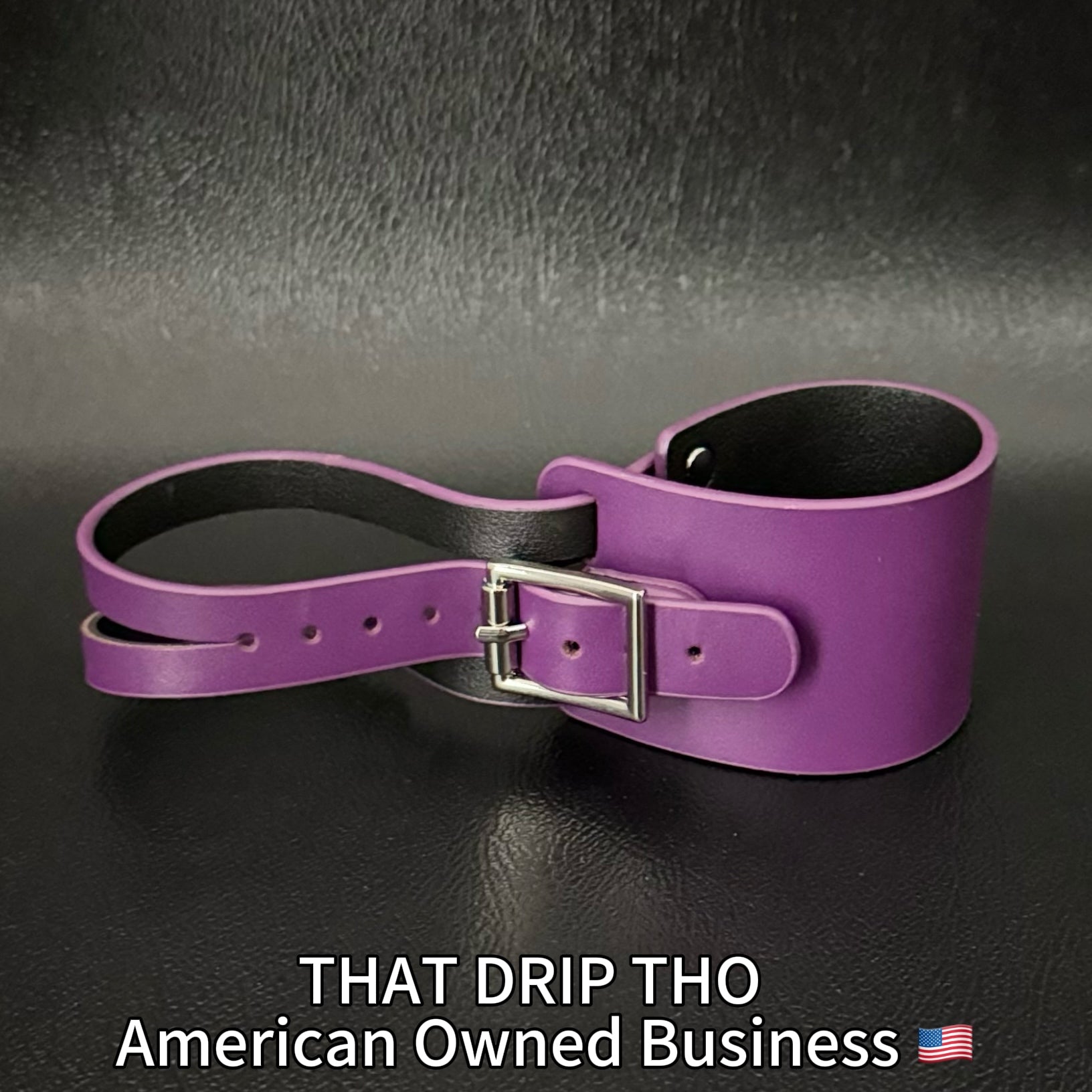 Unisex ObeyPurple Leather Dual-Wear Bracelet-(Non Heat Reactive)