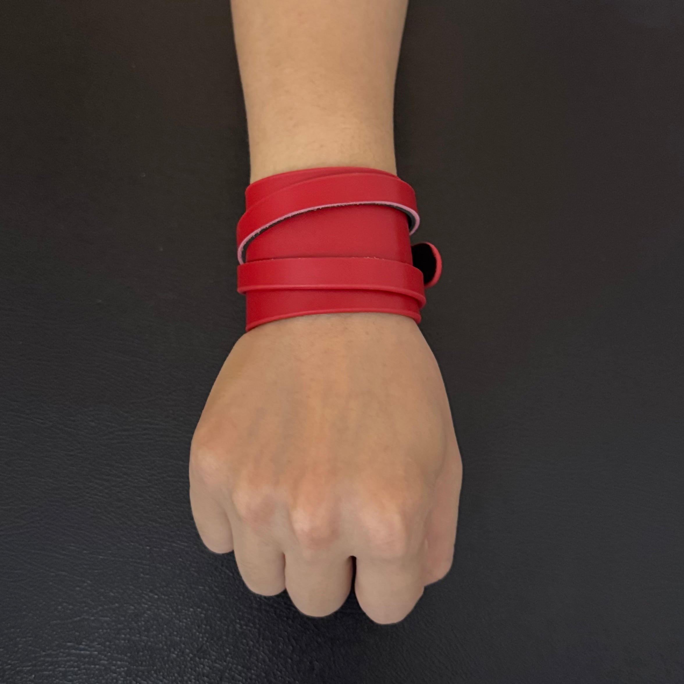 Unisex BurnRed Leather Dual-Wear Bracelet-(Non Heat Reactive)