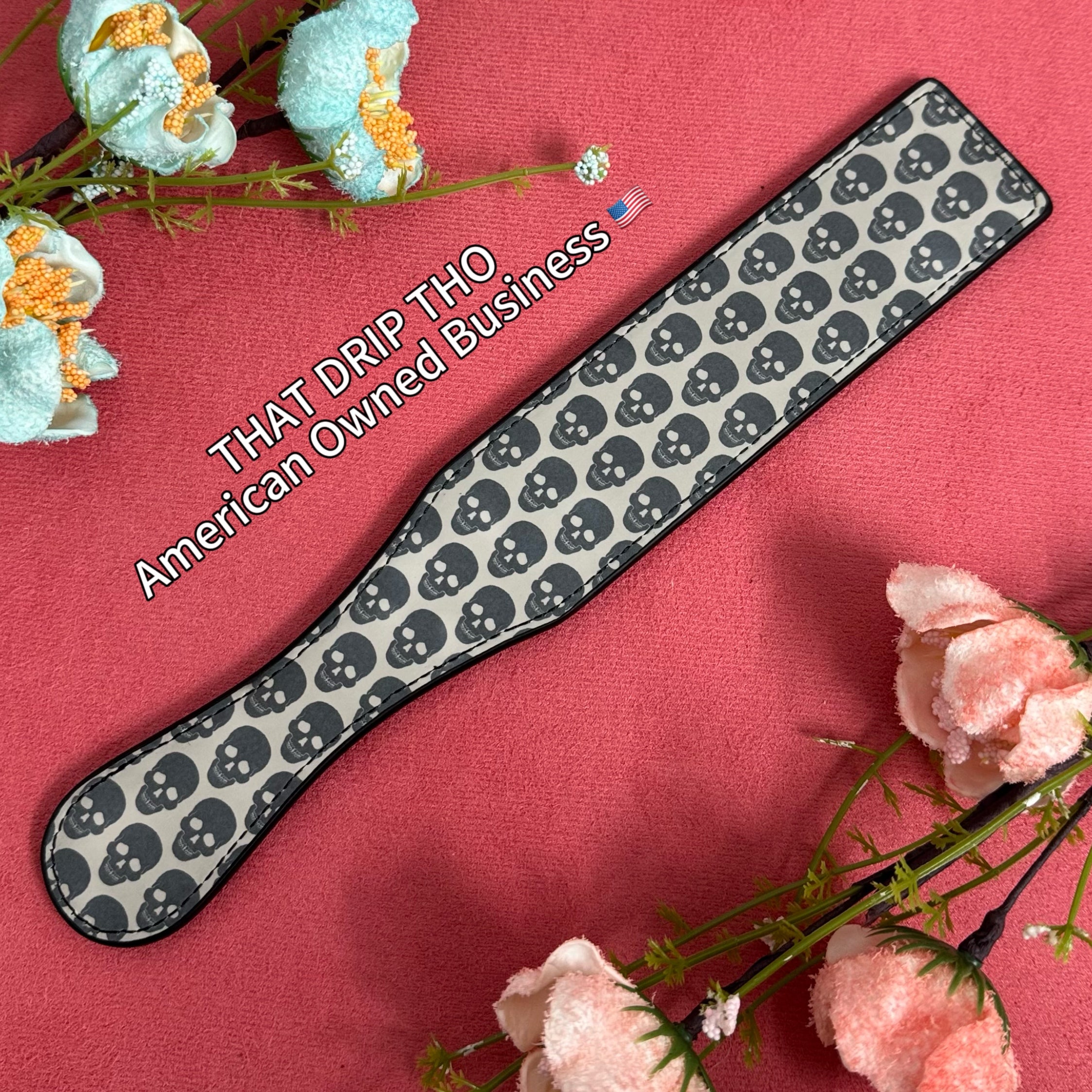 Color-Changing Black to Skull Leather Paddle