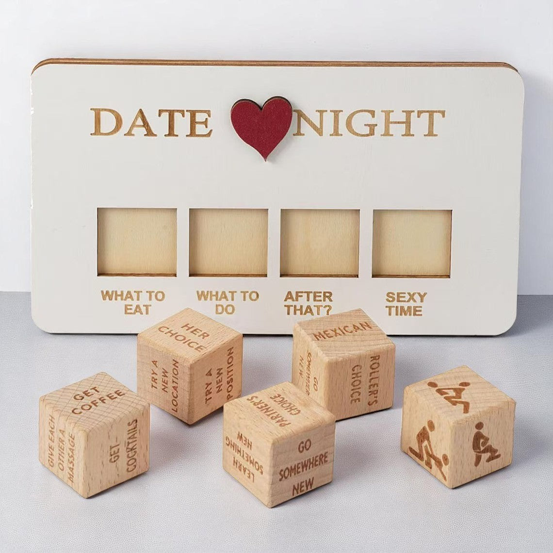 Affection Date Night Wood Dice Game