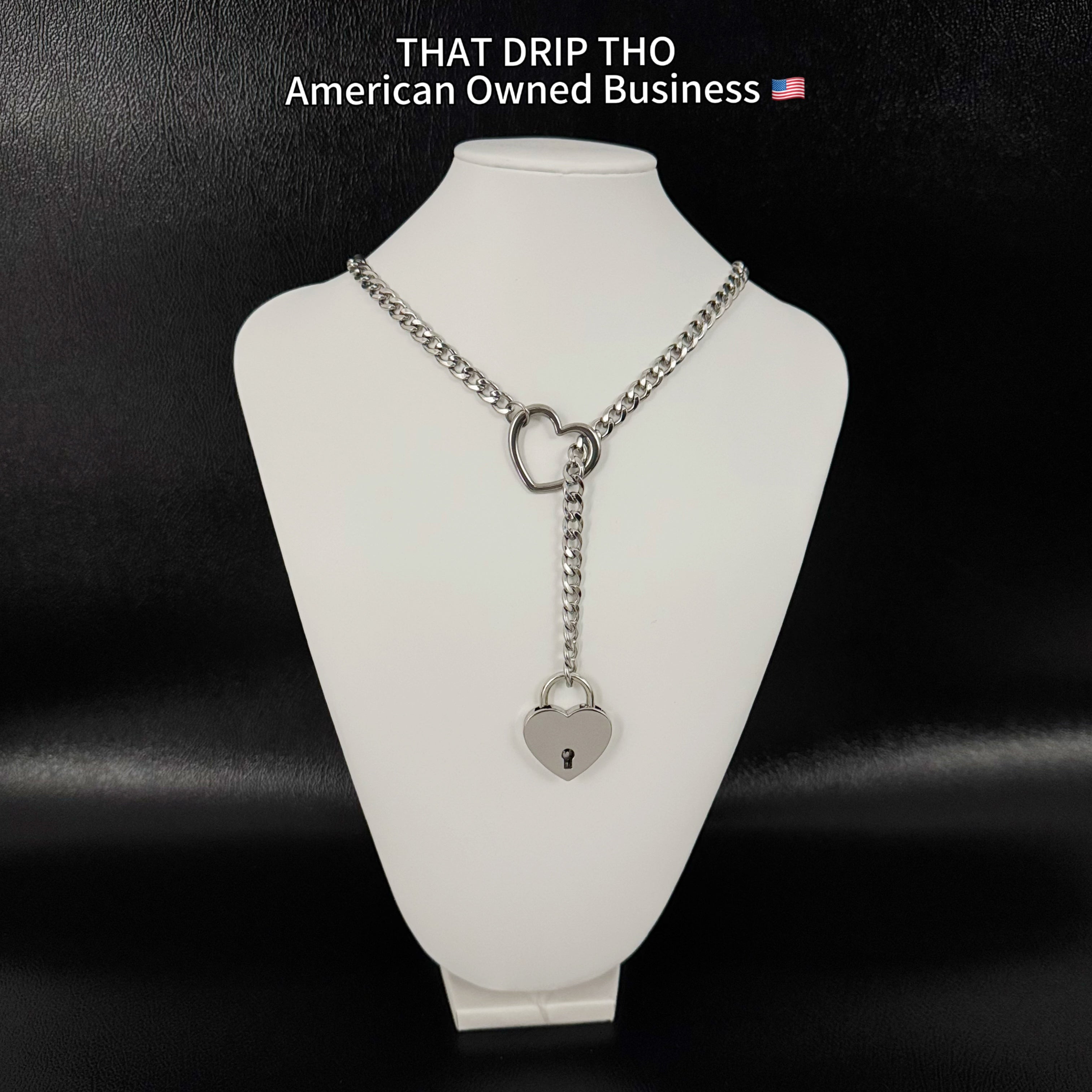 Heart Lock with Key Slip Chain Necklace