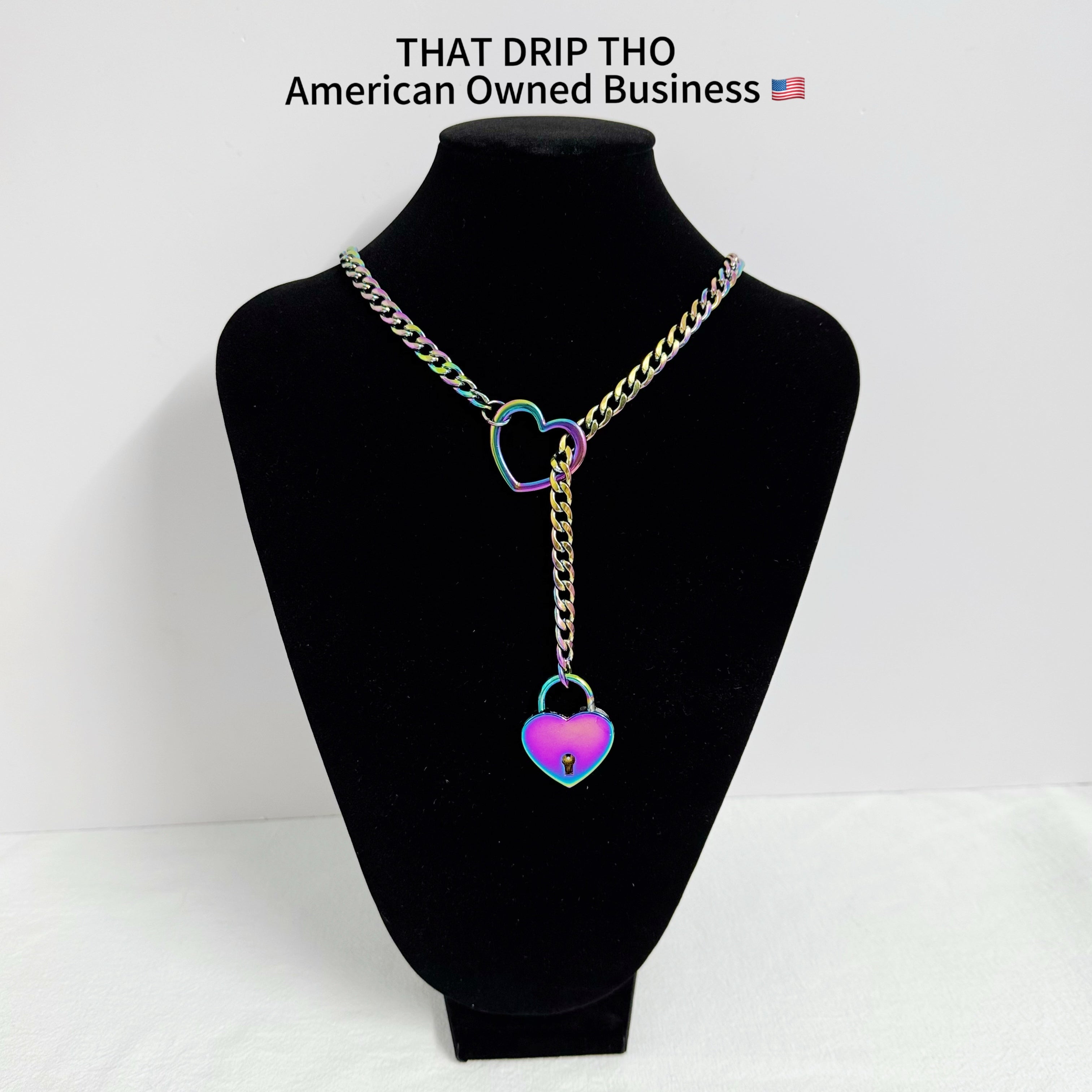 Heart Lock with Key Slip Chain Necklace