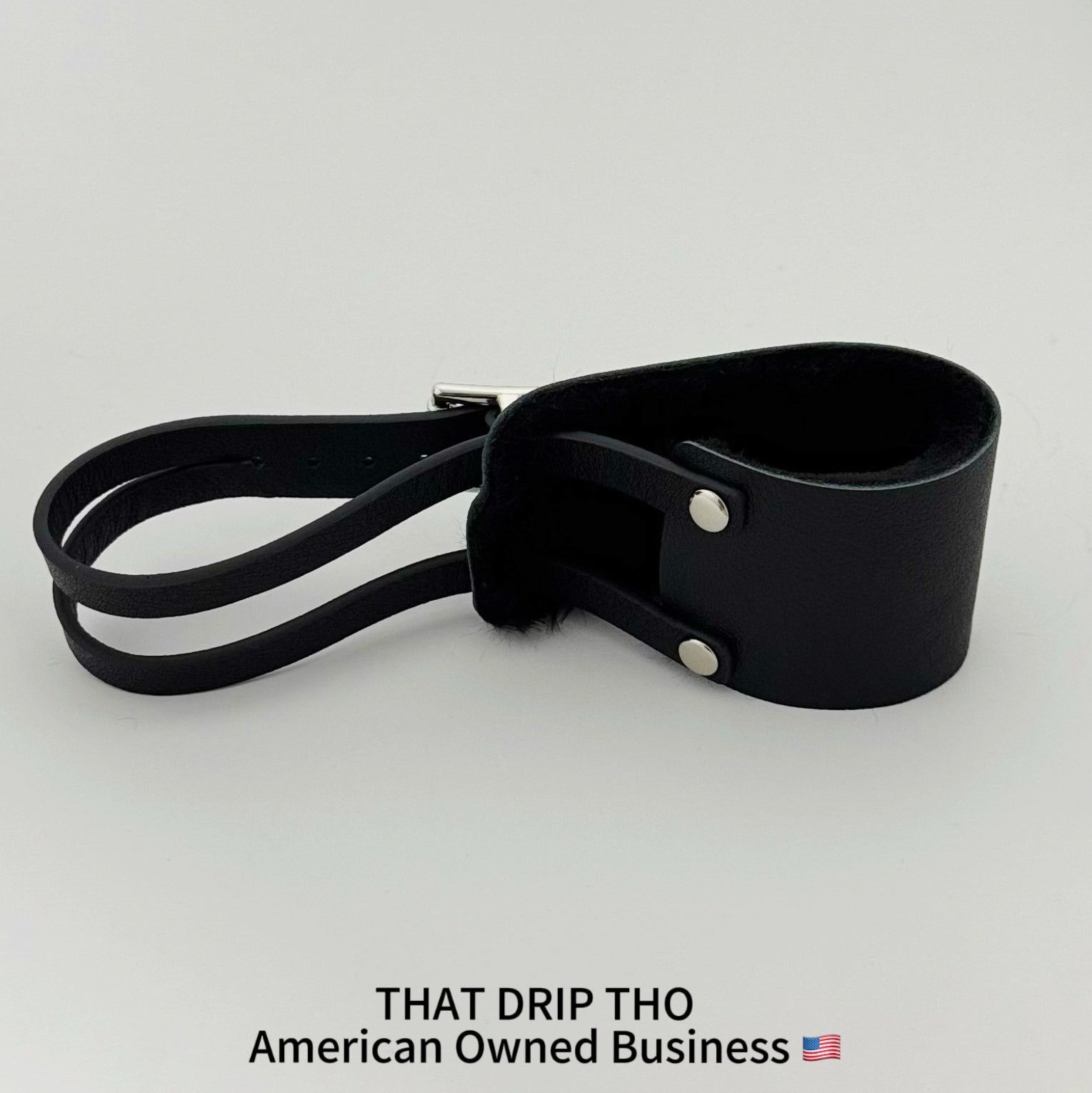 Unisex Raven Black Leather Dual-Wear Bracelet-( Leather With Fur-Lined )