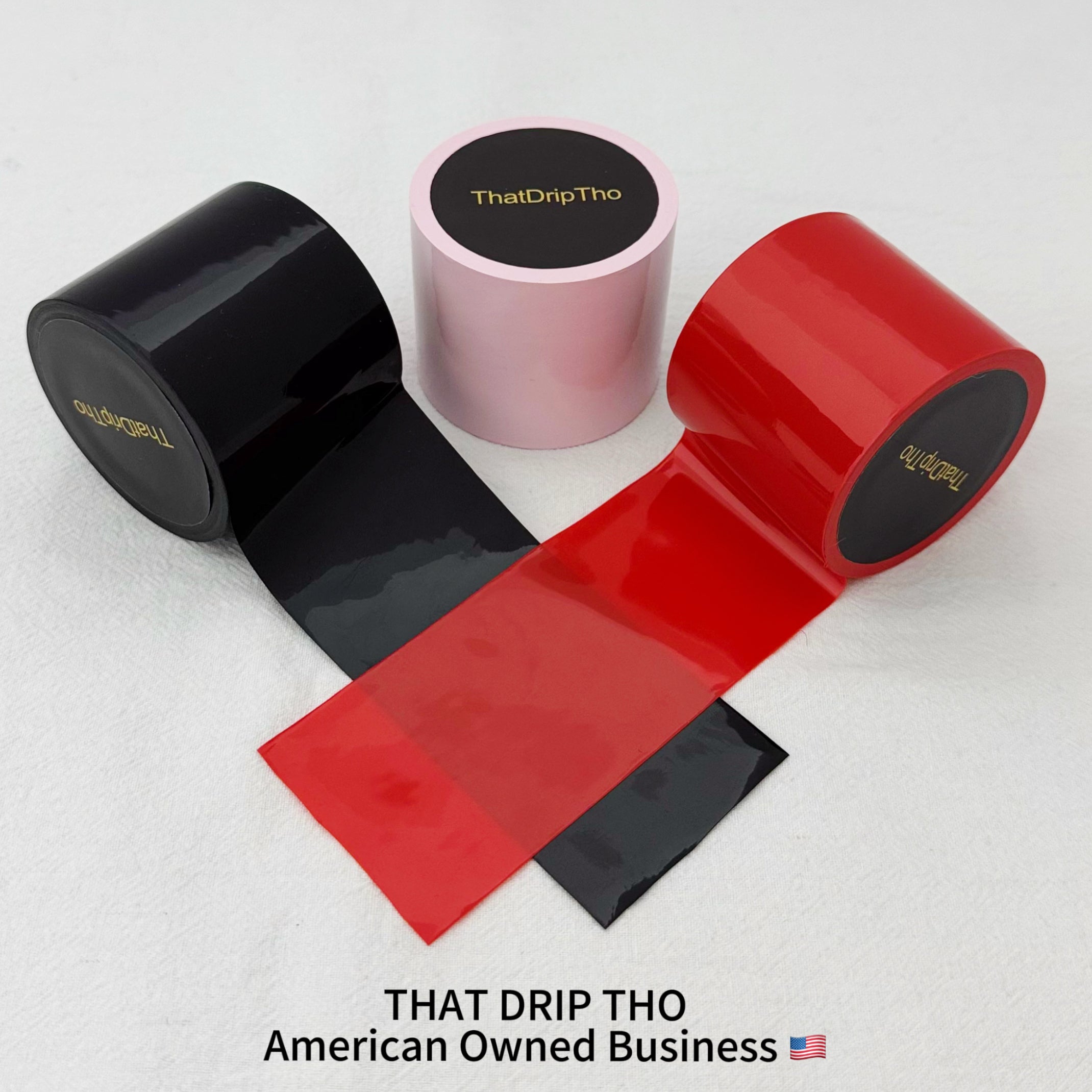 3 Rolls of Non adhesive electrostatic Static tape (Black, Pink, Red)