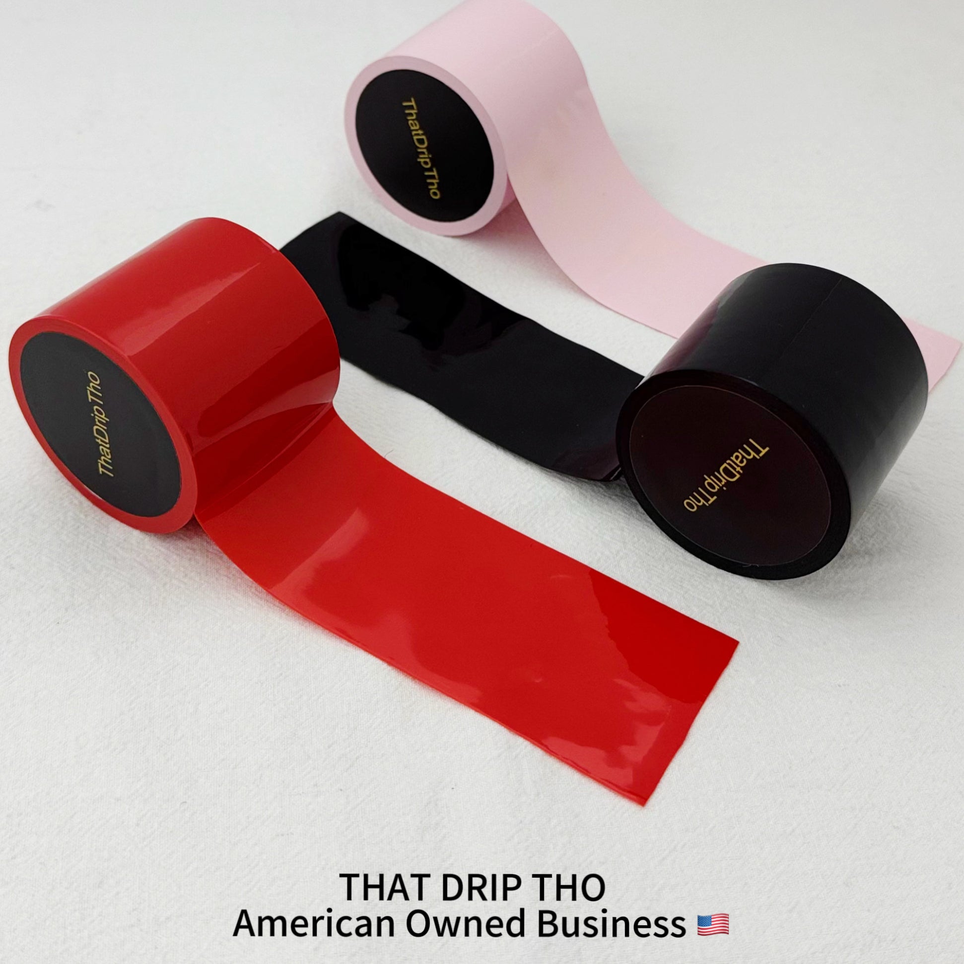 3 Rolls of Non adhesive electrostatic Static tape (Black, Pink, Red)