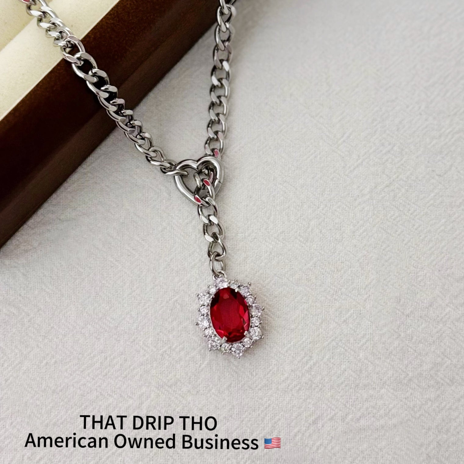Oval Gem Slip Chain
