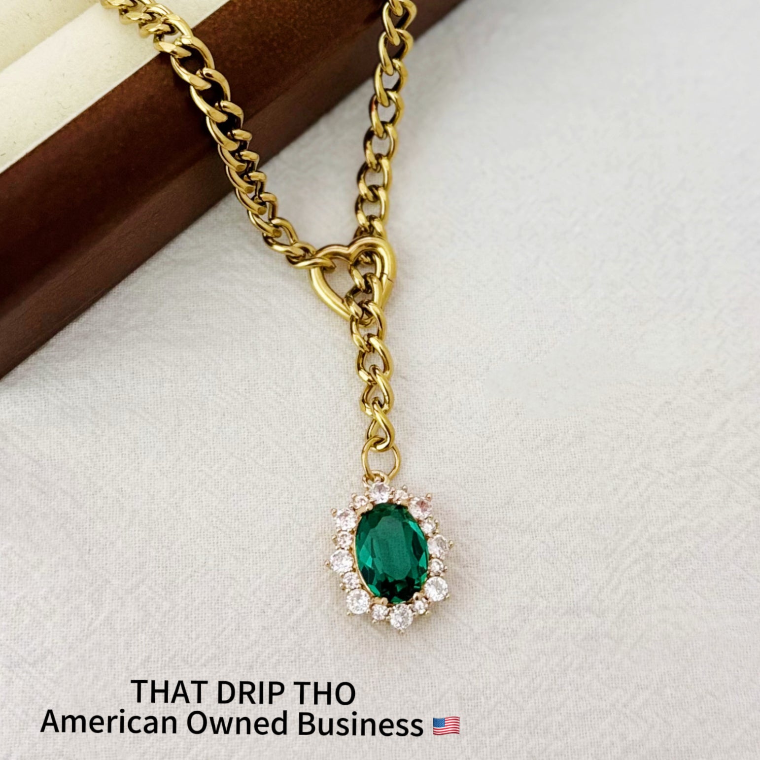 Oval Gem Slip Chain