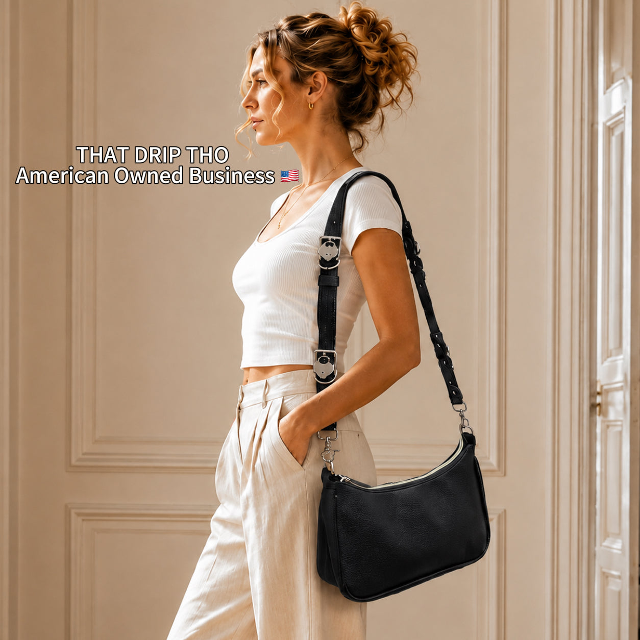 Convertible Bag Strap Set – Multi-Use Leather Bag Strap Accessory with Heart Lock &amp; Key (Bag Not Included)