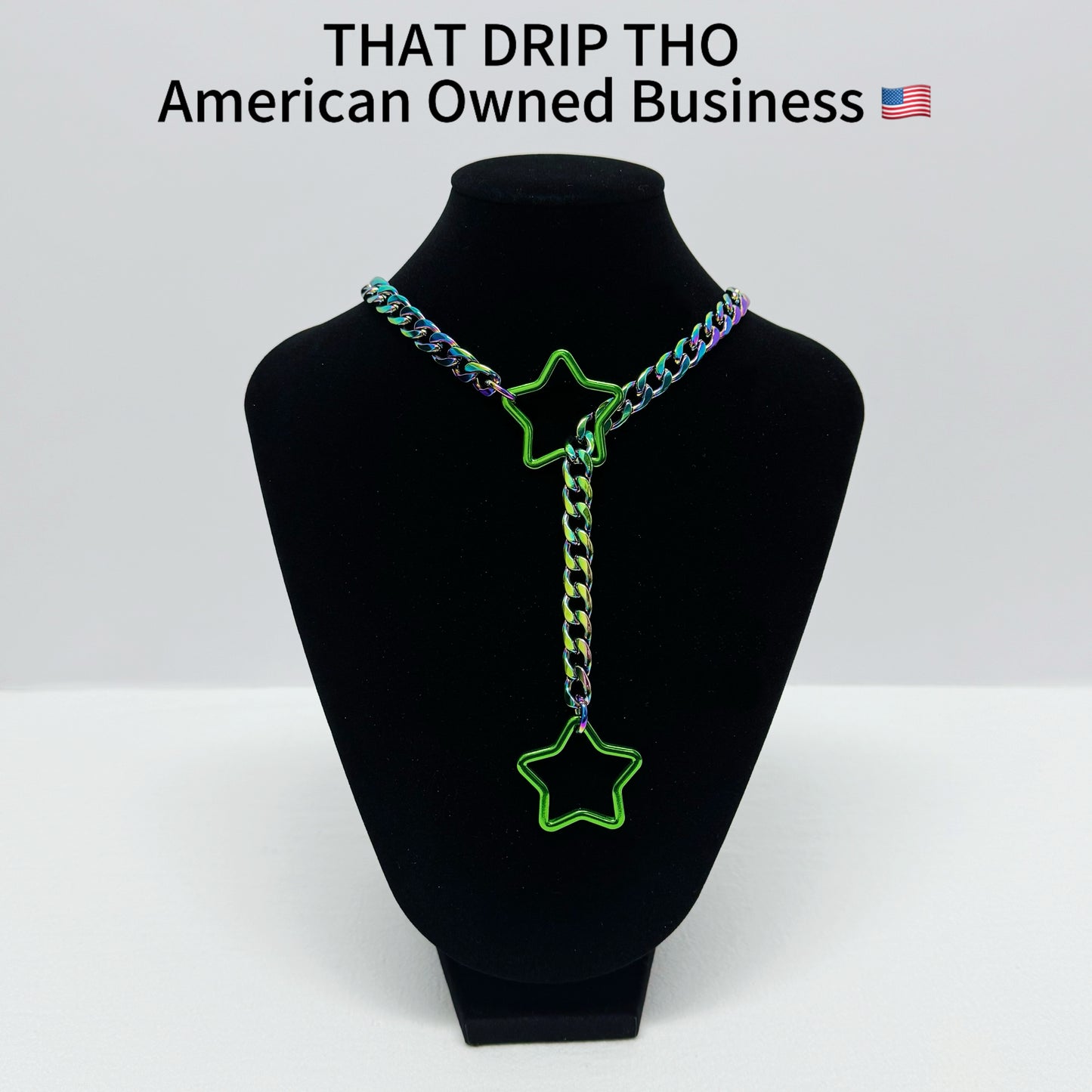 Luxe Chain (Special Double Green Star Pendants Necklace)