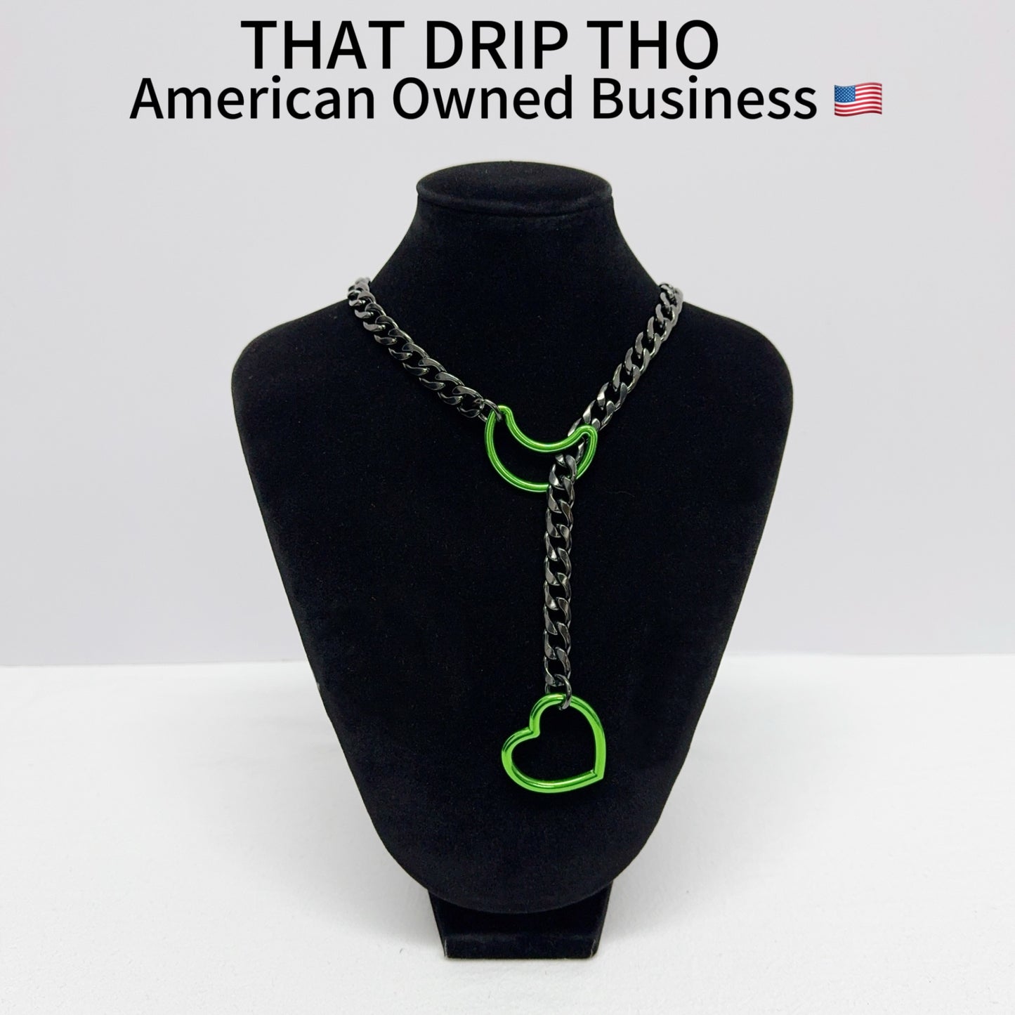 Luxe Chain (Special Green Moon & Heart Necklace)