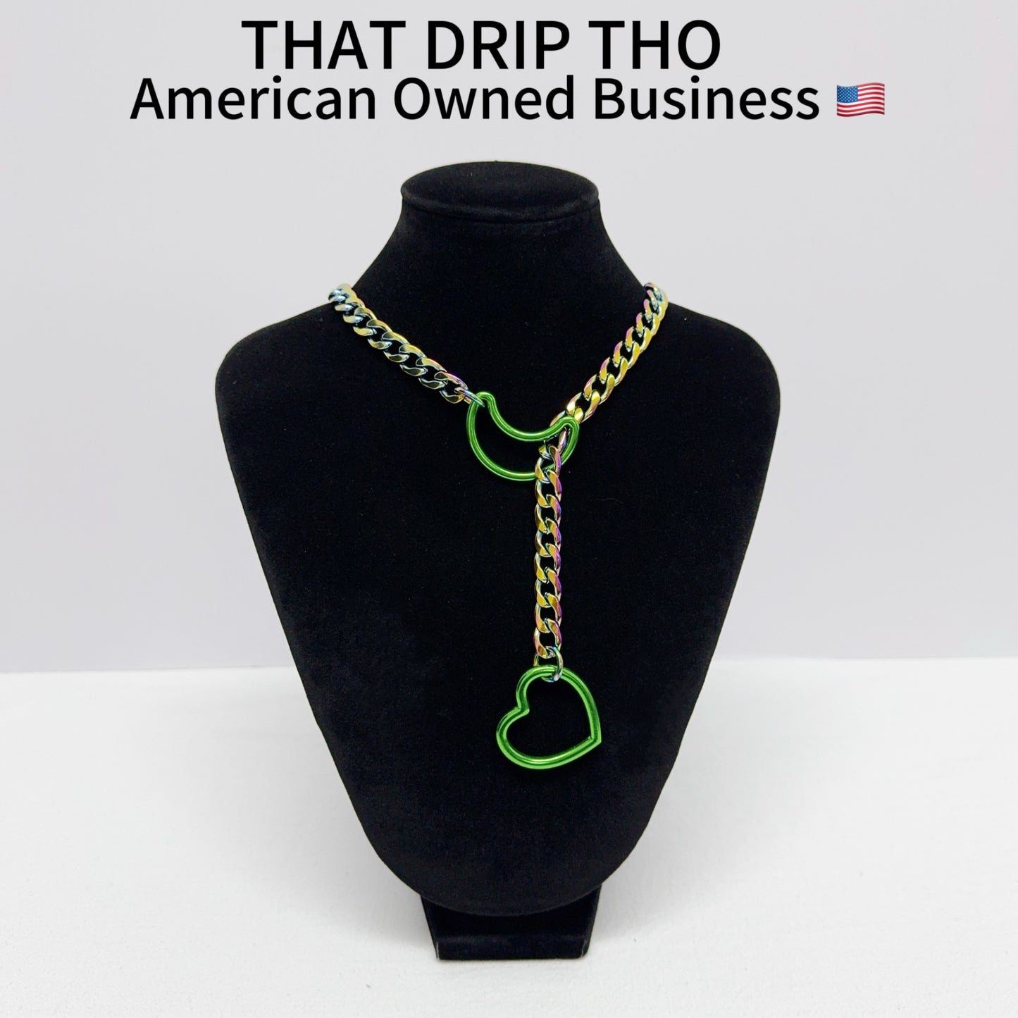 Luxe Chain (Special Green Moon & Heart Necklace)