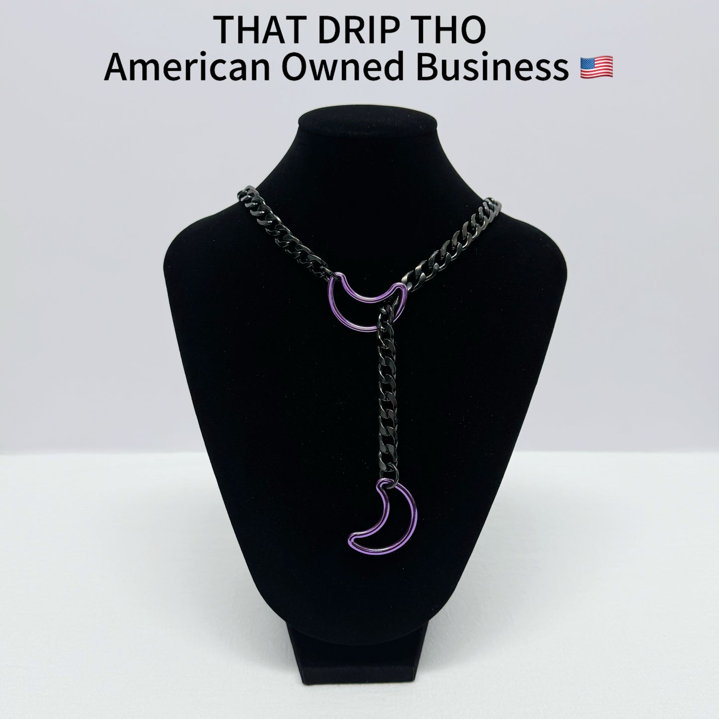 Luxe Chain (Special Double- Purple Moon Pendants Necklace)