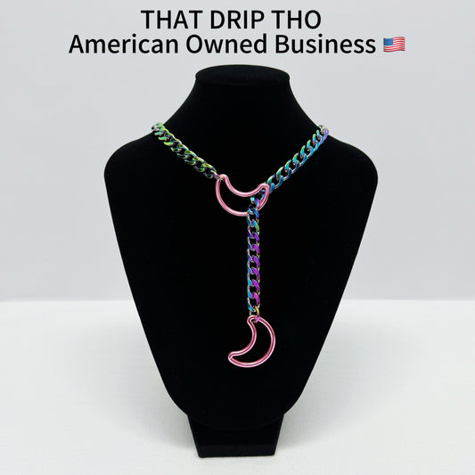 Luxe Chain (Special Double- Pink Moon Pendants Necklace)