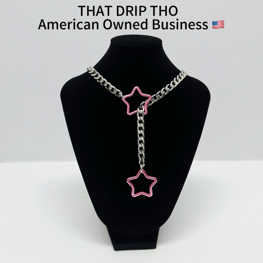 Luxe Chain (Special Double Pink Star Pendants Necklace)