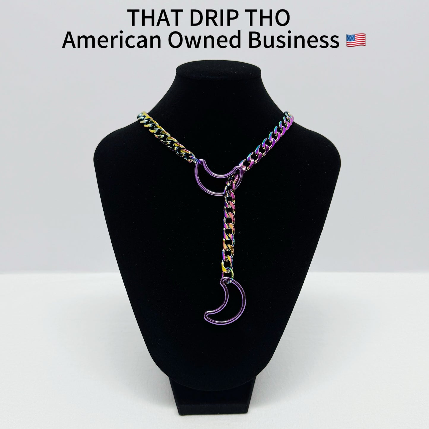 Luxe Chain (Special Double- Purple Moon Pendants Necklace)