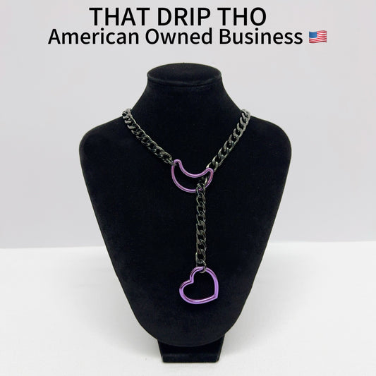 Luxe Chain (Special Purple Moon & Heart Necklace)