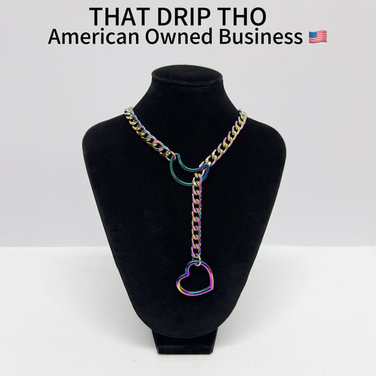 Luxe Chain (Special Rainbow Moon & Heart Rainbow Chain Necklace)