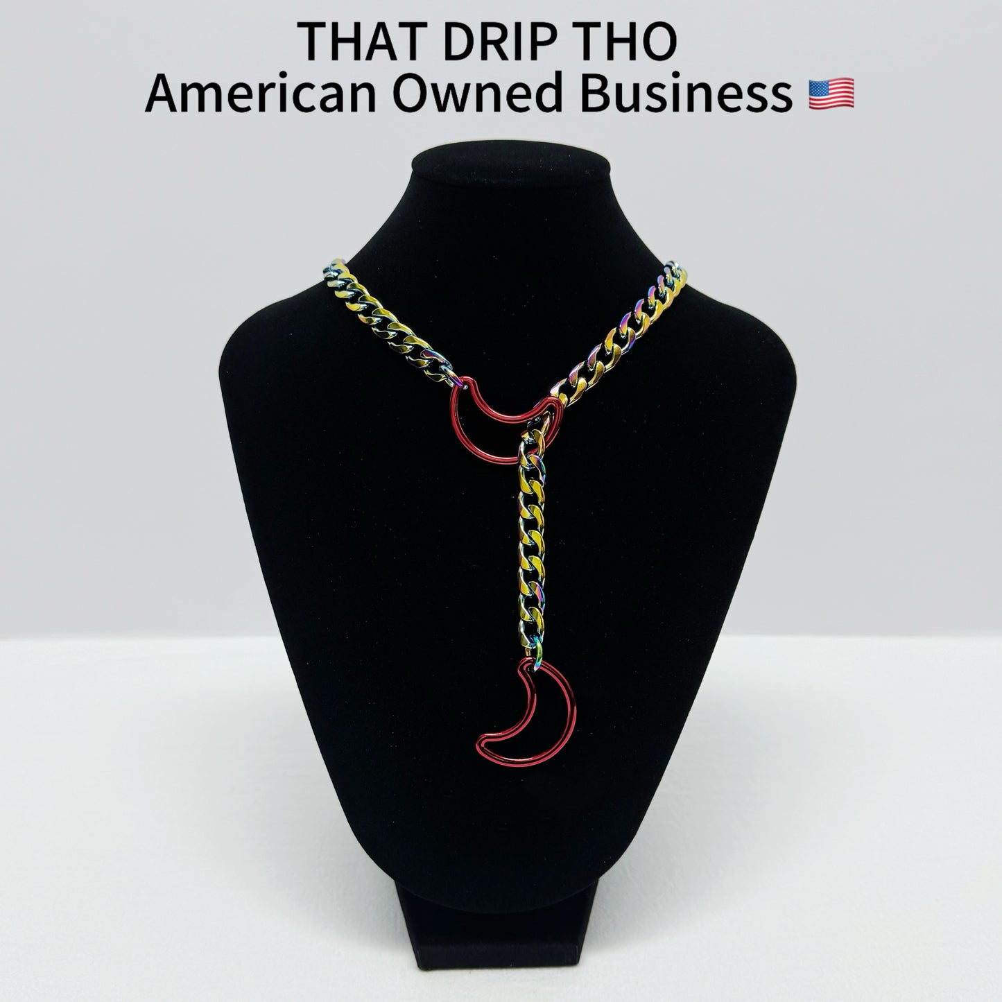 Luxe Chain (Special Double- Red Moon Pendants Necklace)