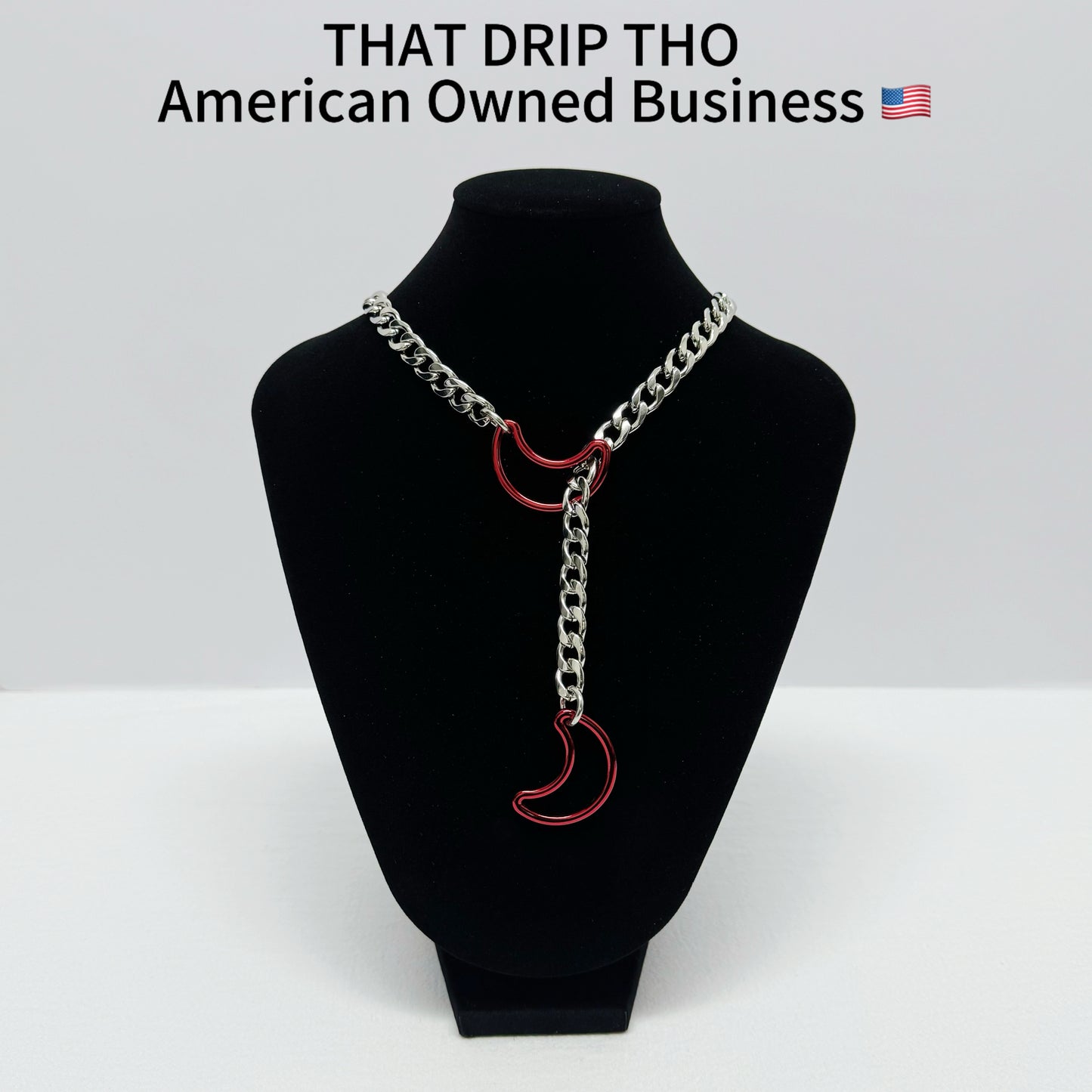 Luxe Chain (Special Double- Red Moon Pendants Necklace)