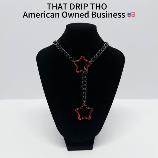 Luxe Chain (Special Double Red Star Pendants Necklace)