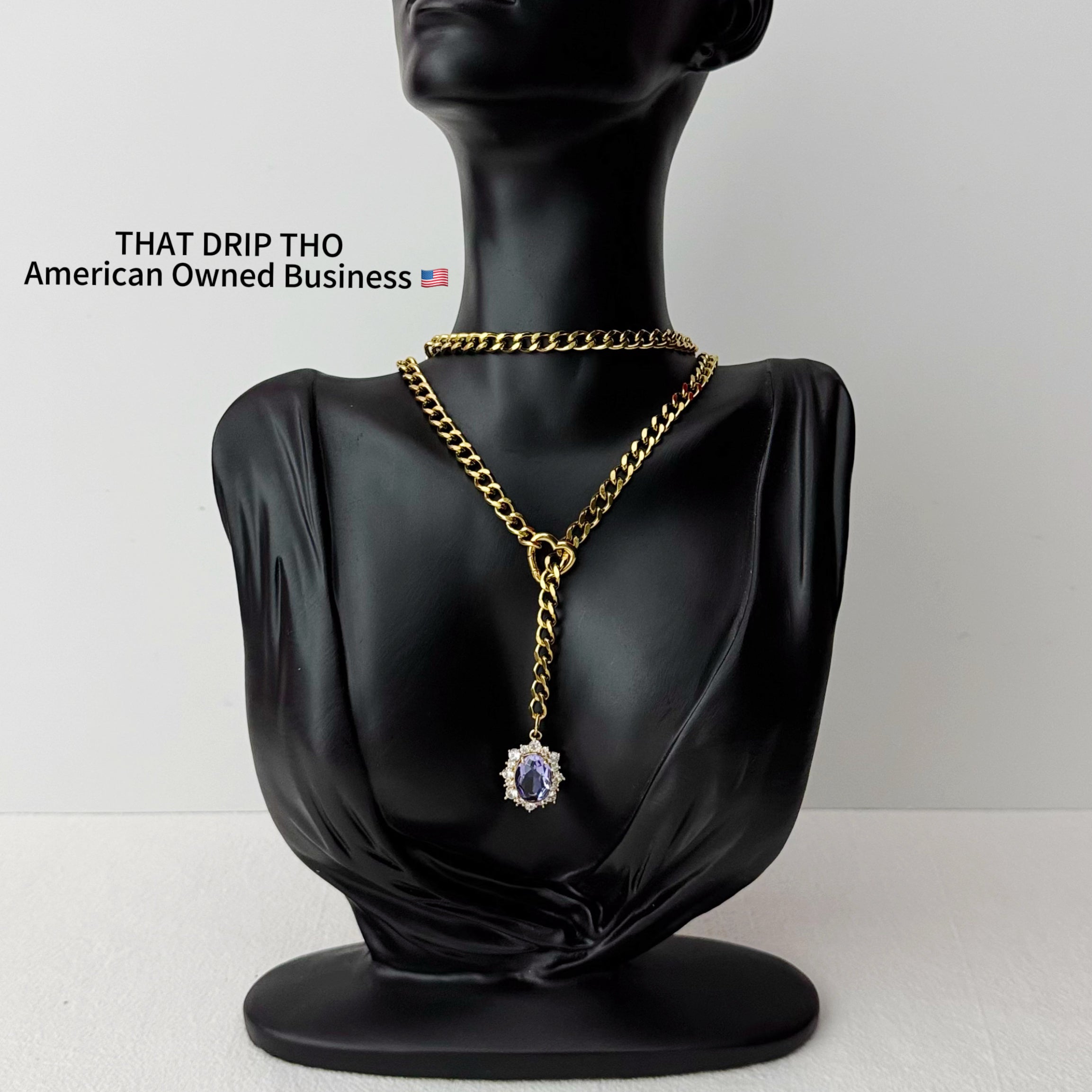 Oval Gem Slip Chain